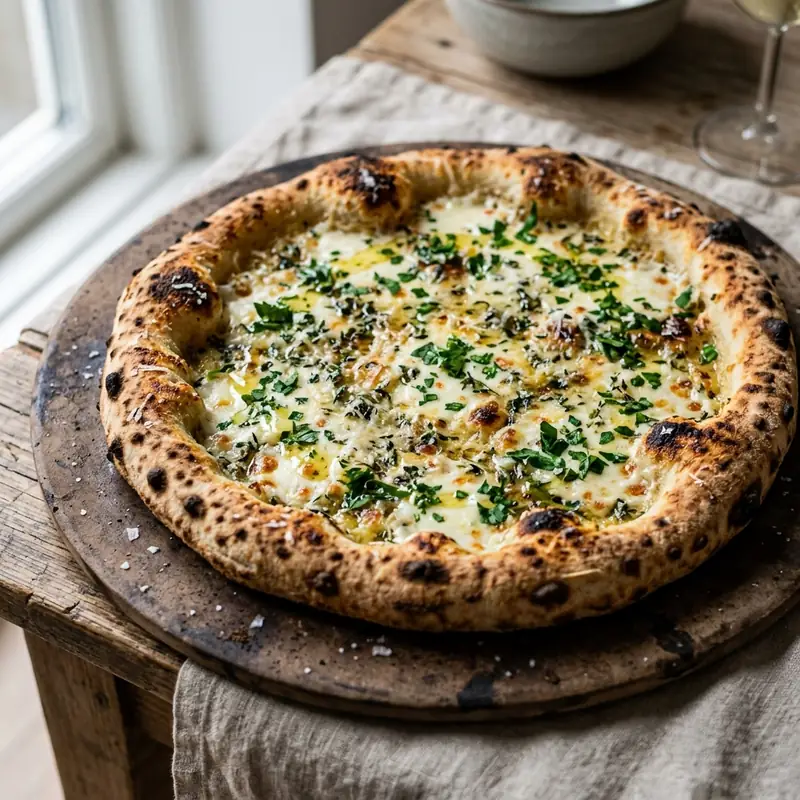 Hvidløgssmør-pizza